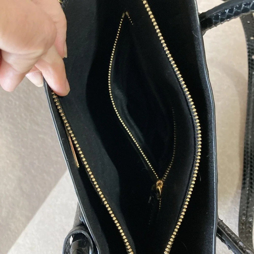 MICHAEL KORS Mercer‎ Large Convertible Black Genuine Snakeskin Tote Shoulder Bag